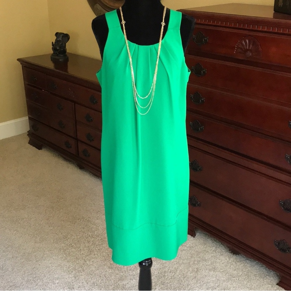 Oleg Cassini Kelly Green Shift Dress size 4